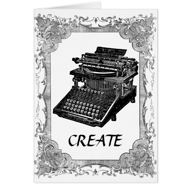 ヴィンテージのタイプライターカード (正面)