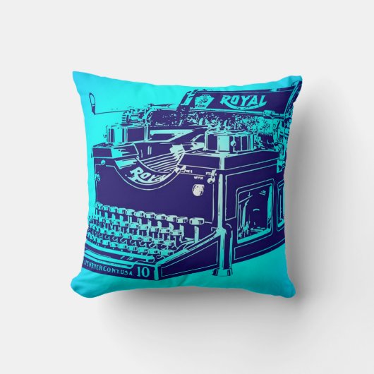 ヴィンテージのタイプライター クッション (正面)