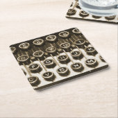 ヴィンテージのタイプライター スクエアペーパーコースター (アングル)
