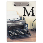 ヴィンテージのタイプ作家のモノグラムのイニシャルの用箋挟 クリップボード (正面)