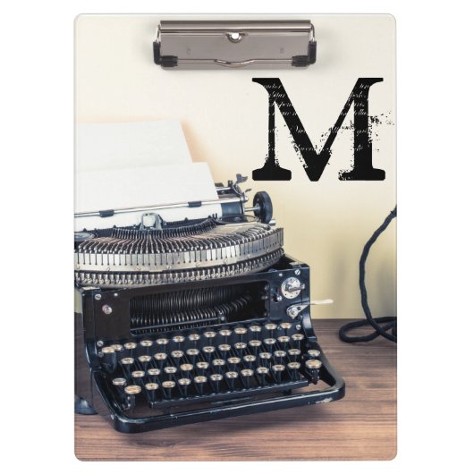 ヴィンテージのタイプ作家のモノグラムのイニシャルの用箋挟 クリップボード (正面)