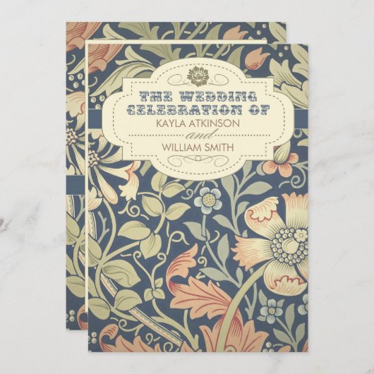 ヴィンテージのタイポグラフィのカラフルの結婚式招待状 招待状 (正面/裏面)