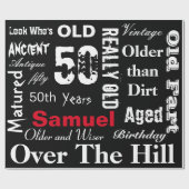 ヴィンテージのタイポグラフィのマイル標石の誕生日 ラッピングペーパー (フラット)