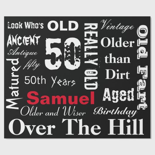 ヴィンテージのタイポグラフィのマイル標石の誕生日 ラッピングペーパー (フラット)