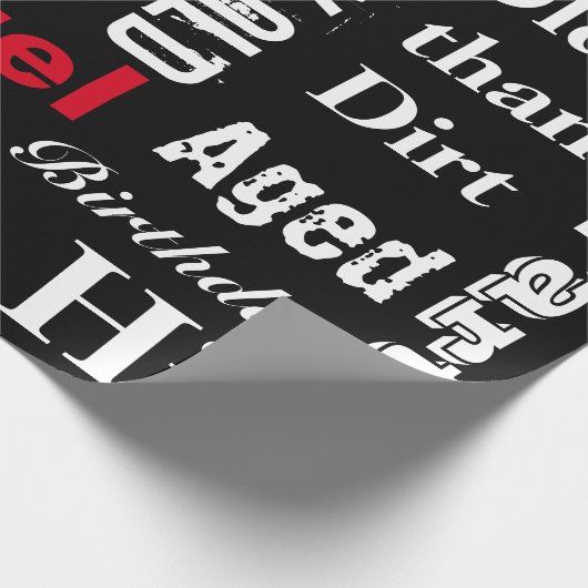 ヴィンテージのタイポグラフィのマイル標石の誕生日 ラッピングペーパー (角)