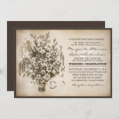 ヴィンテージのタイポグラフィのユニークな結婚式招待状 招待状 (正面/裏面)