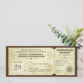 ヴィンテージのタイポグラフィの婚約パーティのチケット 招待状 (スタンド正面)