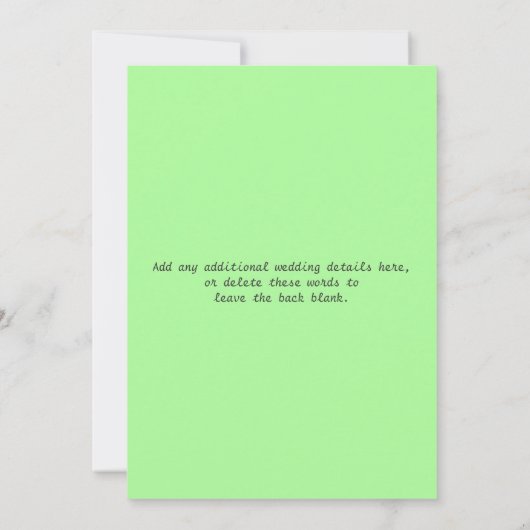 ヴィンテージのタイポグラフィの黒板の結婚式の招待5 招待状 (裏面)