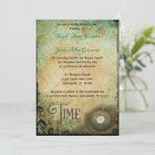 ヴィンテージのタイムピース2つの結婚式の招待 招待状 (スタンド正面)