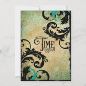 ヴィンテージのタイムピース2つの結婚式の招待 招待状 (裏面)