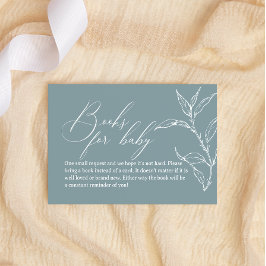 ヴィンテージのタイムレスなフローラブルーブックの赤ちゃんシャワー ノートカード