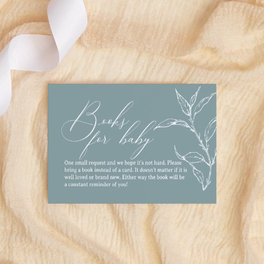 ヴィンテージのタイムレスなフローラブルーブックの赤ちゃんシャワー ノートカード