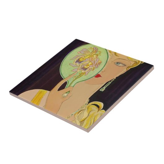 ヴィンテージのタイルの反射の流行のフラッパーの鏡 タイル (側面)