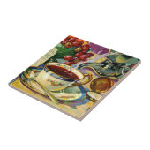 ヴィンテージのタイルのTrivetの静物画の朝のコーヒー タイル (側面)