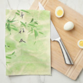 ヴィンテージのタケ キッチンタオル (四つ折り)