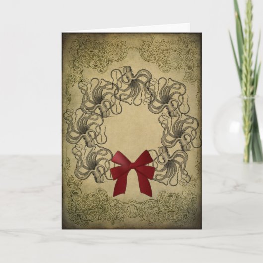 ヴィンテージのタコのクリスマスカード シーズンカード (正面)