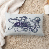 ヴィンテージのタコの枕インクのような青 ランバークッション (ブランケット)