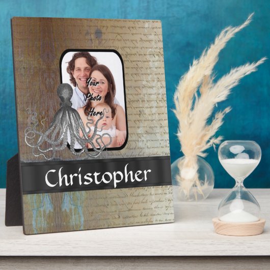 ヴィンテージのタコ フォトプラーク (側面)