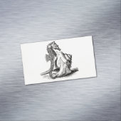 ヴィンテージのタツノオトシゴのタツノオトシゴのトランペットの貝のビーチ マグネット名刺 (インサイチュ)