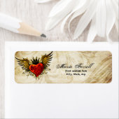 ヴィンテージのタトゥー翼ハートリターンラベル ラベル (インサイチュ)