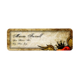 ヴィンテージのタトゥー翼ハートリターンラベル ラベル