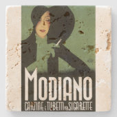 ヴィンテージのタバコの広告の"Modiano"のタバコ ストーンコースター (正面)