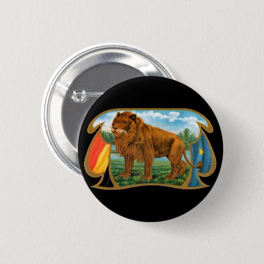 ヴィンテージのタバコラベルアート、ライオン、ジャングルの王 缶バッジ (正面&裏面)