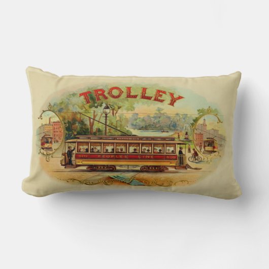 ヴィンテージのタバコ入れのラベル ランバークッション (正面)