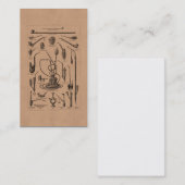 ヴィンテージのタバコ管および古い水ぎせるのイラストレーション 名刺 (正面/裏面)