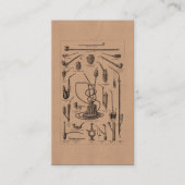 ヴィンテージのタバコ管および古い水ぎせるのイラストレーション 名刺 (正面)