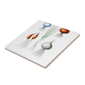 ヴィンテージのタマネギのニンニクの植物のプリント タイル (側面)