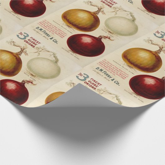 ヴィンテージのタマネギの図表のイラストレーションのギフトの紙 ラッピングペーパー (角)
