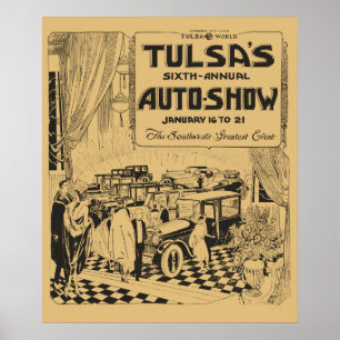 ヴィンテージのタルサの1922年の自動車ショーの新聞広告 ポスター