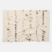 ヴィンテージのタンのフランスのな手紙の原稿の羊皮紙 キッチンタオル (横)