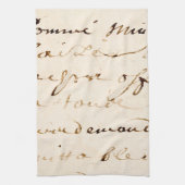 ヴィンテージのタンのフランスのな手紙の原稿の羊皮紙 キッチンタオル (縦)