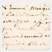 ヴィンテージのタンのフランスのな手紙の原稿の羊皮紙 スクエアシール (正面)