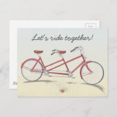 ヴィンテージのタンデムの自転車 ポストカード (正面/裏面)