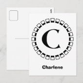 ヴィンテージのターン、モノグラムC ポストカード (正面/裏面)