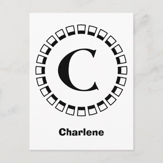 ヴィンテージのターン、モノグラムC ポストカード (正面)