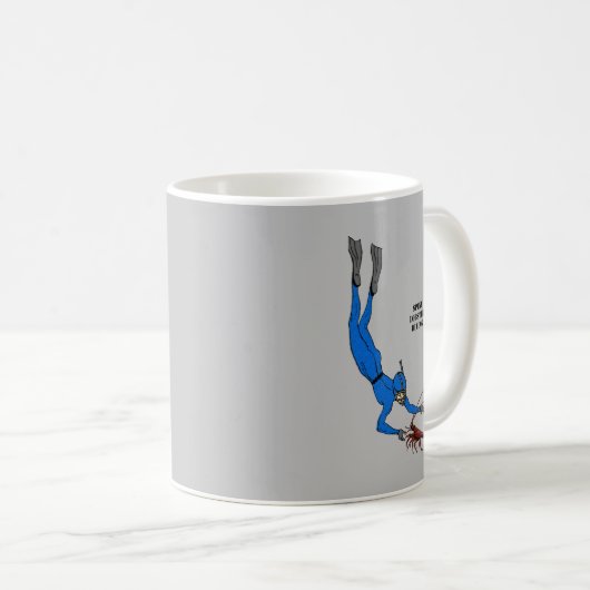 ヴィンテージのダイバーのとげのあるロブスター コーヒーマグカップ (正面右)