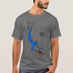 ヴィンテージのダイバーのとげのあるロブスター Tシャツ