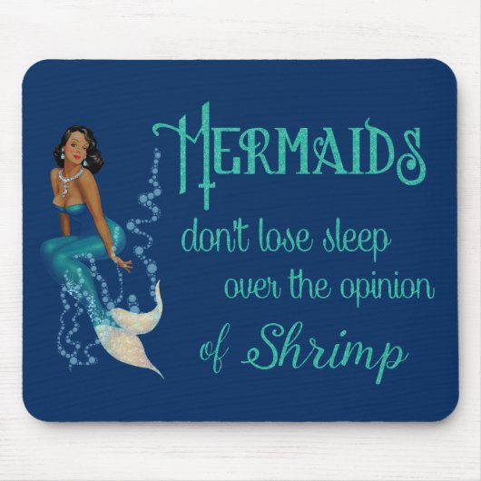 ヴィンテージのダイヤモンドのアフリカ系アメリカ人のピンナップの人魚 マウスパッド (正面)