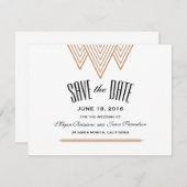 ヴィンテージのダイヤモンドの黒及び銅の保存日付 セーブザデート (正面/裏面)