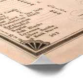 ヴィンテージのダウンタウンシラキュースNYの地図(1834) ポスター (角)