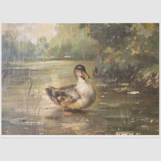 ヴィンテージのダックデコページティッシュペーパー 薄葉紙 (正面)