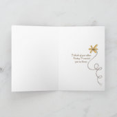 ヴィンテージのダフォディル考えるブーケ カード (内部)