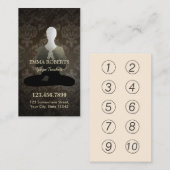 ヴィンテージのダマスク織のヨガ及び調停のロイヤリティの穿孔器 ロイヤリティカード (正面/裏面)