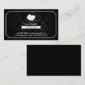 ヴィンテージのダマスク織の個人的なシェフ 名刺 (正面/裏面)