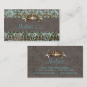 ヴィンテージのダマスク織の名刺のインテリア・デザイン 名刺 (正面/裏面)