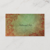 ヴィンテージのダマスク織の名刺 名刺 (裏面)